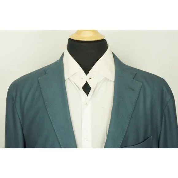 Boglioli K Jacket Teal Lightweight Wool Unstructured Sport Coat Jacket Sz 46 NEW - Picture 2 of 10